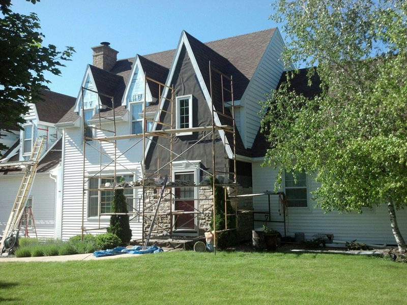 Vinyl siding replacement project on Northeastern Wisconsin home